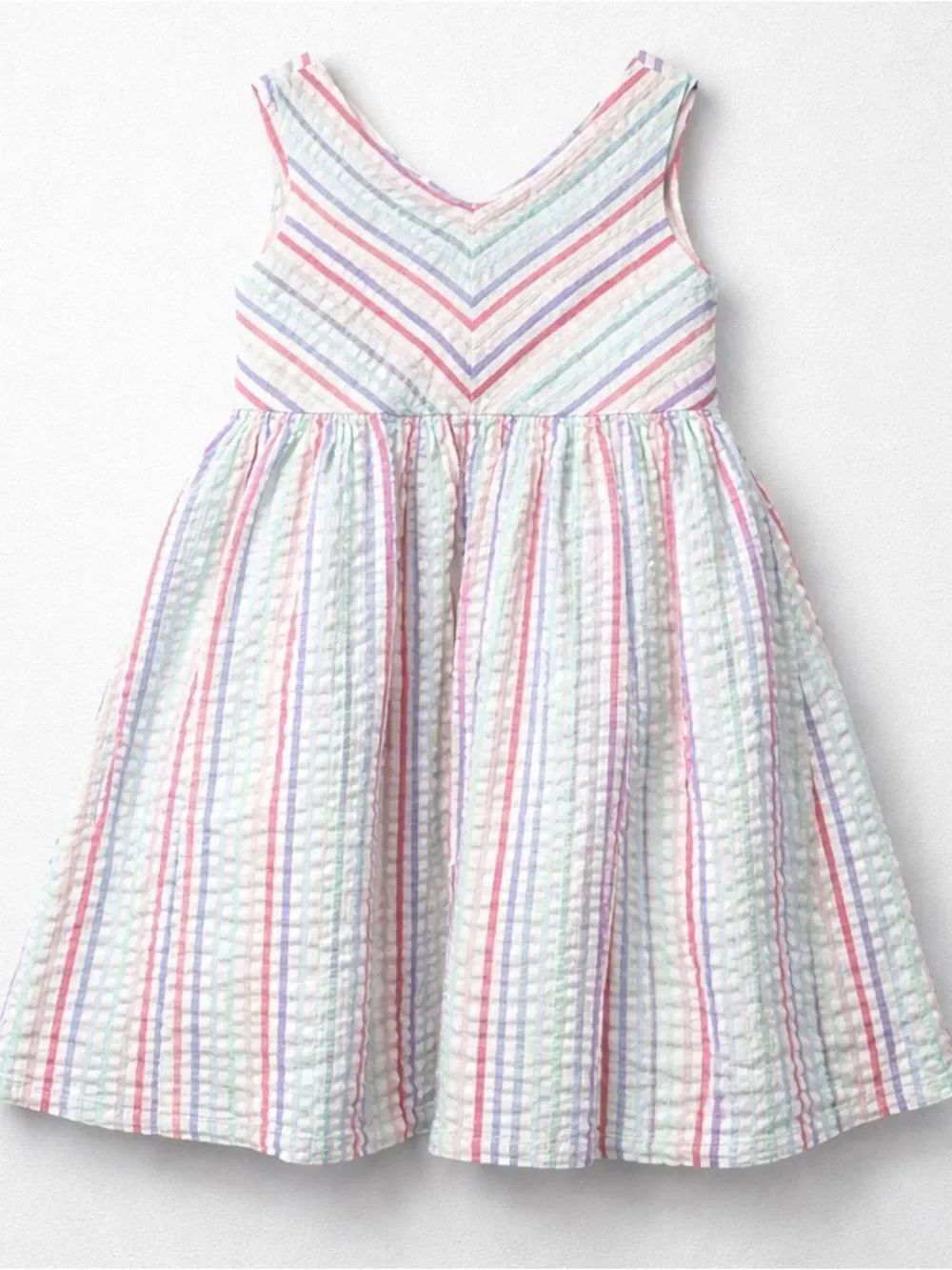 Hope and Henry Rainbow stripe Searsucker dress size 4